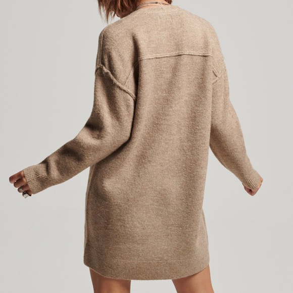 Superdry oversized sweater dress, beige, 4 - Picture 13 of 13